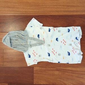 Nordstrom Baby Hoodie Romper Ocean Print (3 Months)